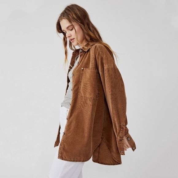 Free People Baby Cord Button-Down Jacket - Picture 2 of 11